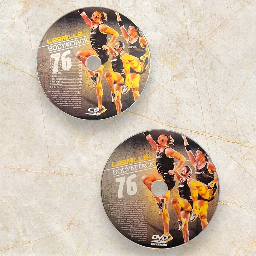 Les Mills BODYATTACK 76 CD, DVD, & Choreography Booklet